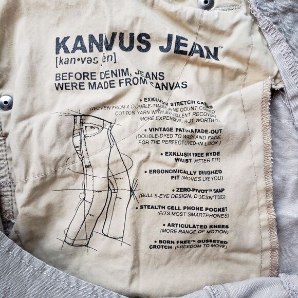 Kuhl Kanvus Jeans Mens 33x28 Brown Vintage Patina Dye Canvas Outdoor Pants - Picture 11 of 12